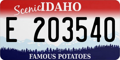 ID license plate E203540