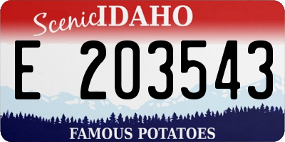 ID license plate E203543