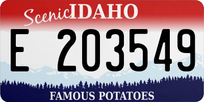 ID license plate E203549