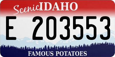 ID license plate E203553