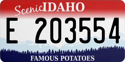 ID license plate E203554