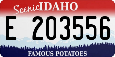 ID license plate E203556