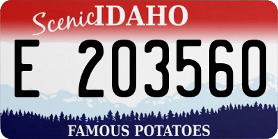 ID license plate E203560