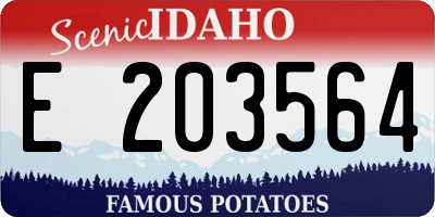 ID license plate E203564