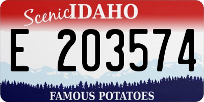ID license plate E203574