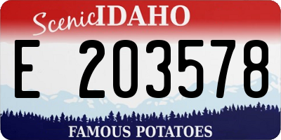 ID license plate E203578