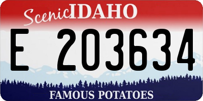 ID license plate E203634