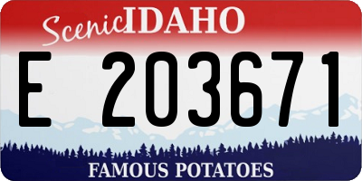 ID license plate E203671