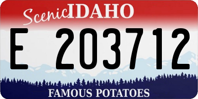ID license plate E203712