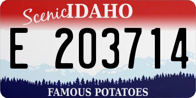 ID license plate E203714