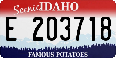 ID license plate E203718