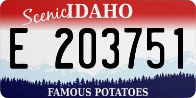 ID license plate E203751