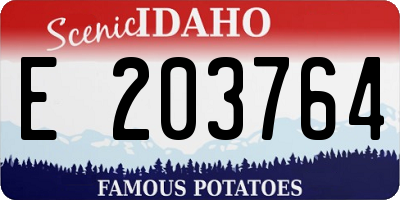 ID license plate E203764