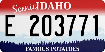ID license plate E203771