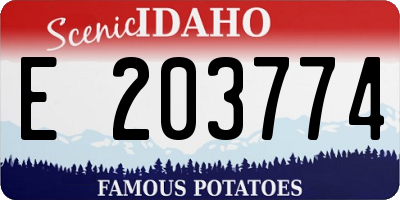 ID license plate E203774