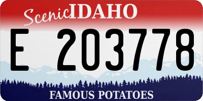 ID license plate E203778