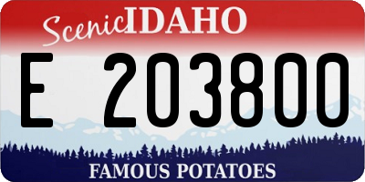 ID license plate E203800