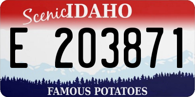 ID license plate E203871
