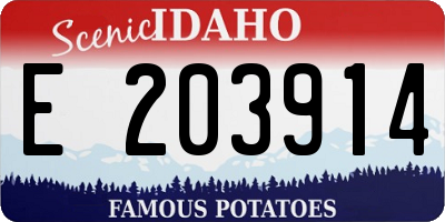 ID license plate E203914