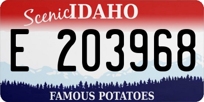 ID license plate E203968