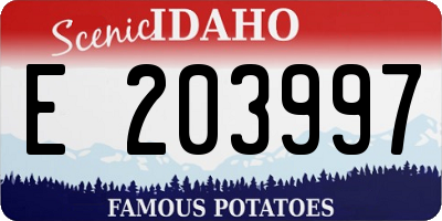 ID license plate E203997