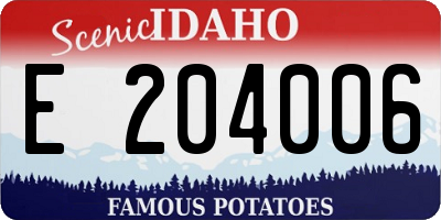 ID license plate E204006