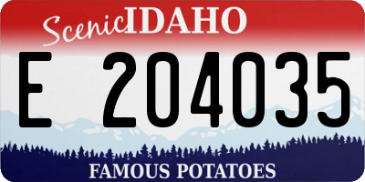ID license plate E204035