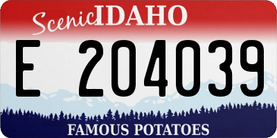 ID license plate E204039
