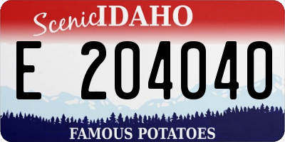 ID license plate E204040