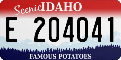 ID license plate E204041