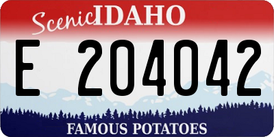 ID license plate E204042