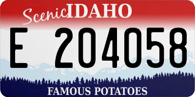ID license plate E204058