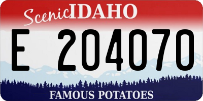 ID license plate E204070