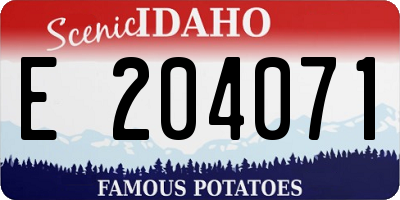 ID license plate E204071