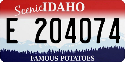 ID license plate E204074