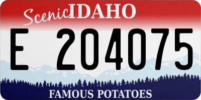 ID license plate E204075