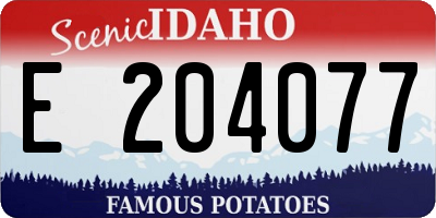 ID license plate E204077