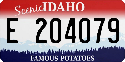 ID license plate E204079