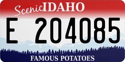ID license plate E204085
