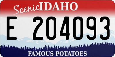 ID license plate E204093