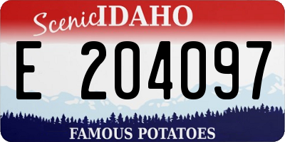 ID license plate E204097