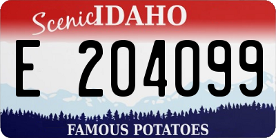ID license plate E204099