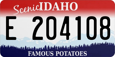 ID license plate E204108