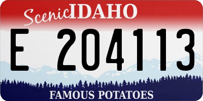 ID license plate E204113
