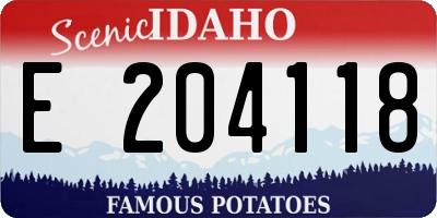 ID license plate E204118