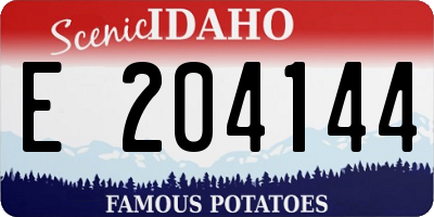 ID license plate E204144
