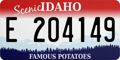 ID license plate E204149