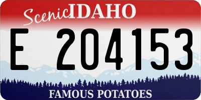 ID license plate E204153