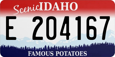 ID license plate E204167