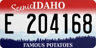 ID license plate E204168